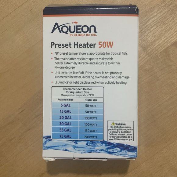 Aqueon Preset Aquarium Heater 50 Watts for Aquariums up to 20 Gallons - Picture 4 of 6